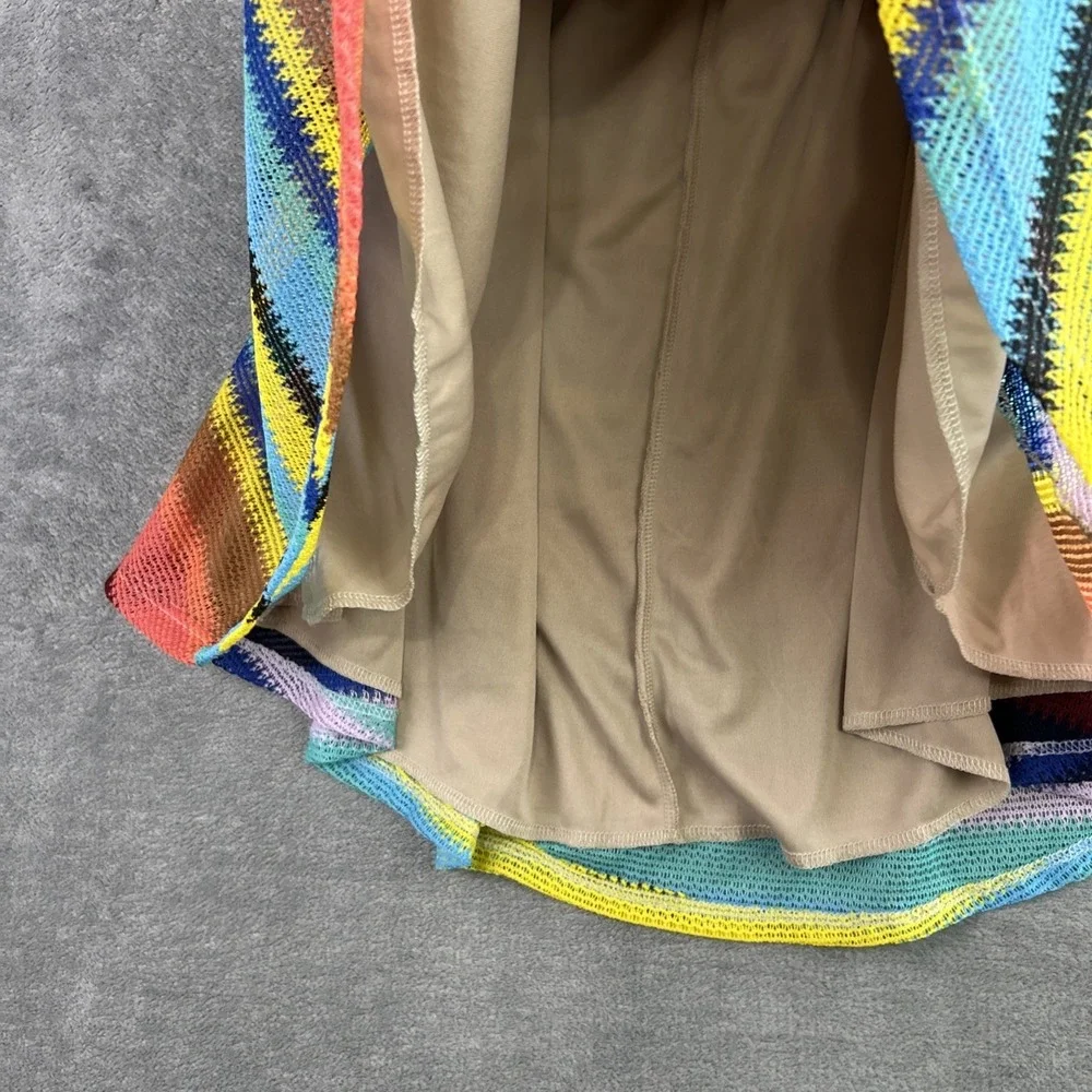 Karlie Dress Size M Striped Knit Skater Halter Top Lined Mod Retro‎ 70's Vintage